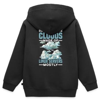 De quoi sont faits les nuages, les serveurs Linux principalement 31 - Sweat Premium à capuche zippé enfant bio - noir - Dos - AI Model Kid Male (0cm)