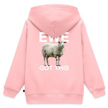 Ewe Got This - Kids Premium Organic Zip-up Hoodie - rose - Back - AI Model Kid Female (0cm)