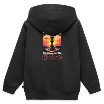 Schachspiel für Könige - Kinder Premium Organic Zip Hoodie - Schwarz - Hinten - AI Model Kid Male (0cm)