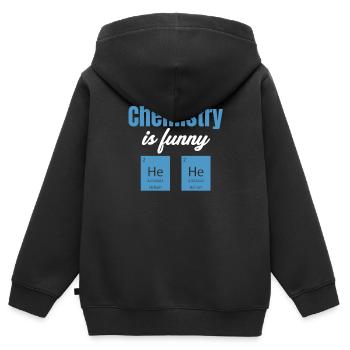 La chimie est drôle. He He Science Périodique - Sweat Premium à capuche zippé enfant bio - noir - Dos - AI Model Kid Male (0cm)