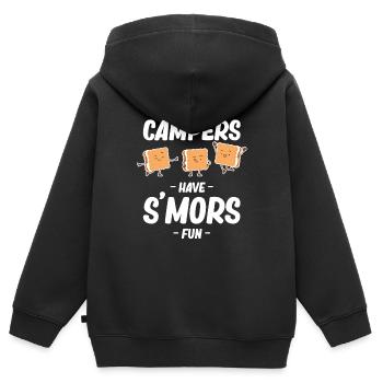 Camper Haben S'mors Spaß Beim Glamping - Kinder Premium Organic Zip Hoodie - Schwarz - Hinten - AI Model Kid Male (0cm)