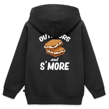 Outdoors Und S'more Glamping Trailer Backpacking - Kinder Premium Organic Zip Hoodie - Schwarz - Hinten - AI Model Kid Male (0cm)