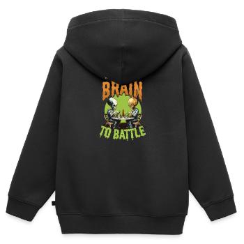 Schach Benutzen Sie Gehirn zum Ballen - Kinder Premium Organic Zip Hoodie - Schwarz - Hinten - AI Model Kid Male (0cm)
