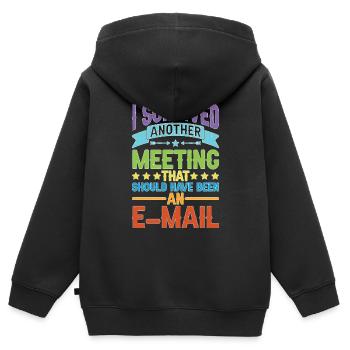 I Survived Another Meeting 80 - Kinder Premium Organic Zip Hoodie - Schwarz - Hinten - AI Model Kid Male (0cm)
