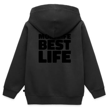Maman Maman Maman Cœur - Sweat Premium à capuche zippé enfant bio - noir - Dos - AI Model Kid Male (0cm)