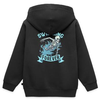 Flotteur de natation Skeleton - Sweat Premium à capuche zippé enfant bio - noir - Dos - AI Model Kid Male (0cm)