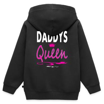 Papas Königin Papas Tochter Sprüche Geschenkidee - Kinder Premium Organic Zip Hoodie - Schwarz - Hinten - AI Model Kid Male (0cm)