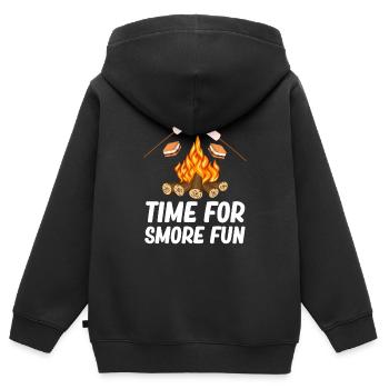 Time For Smore Fun Glamping Trailer Backpacking - Kinder Premium Organic Zip Hoodie - Schwarz - Hinten - AI Model Kid Male (0cm)