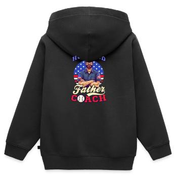 4. Juli Baseballtrainer Ehemann Vater Trainer - Kinder Premium Organic Zip Hoodie - Schwarz - Hinten - AI Model Kid Male (0cm)