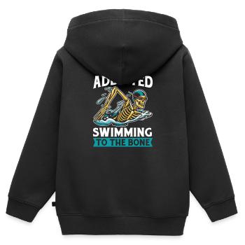 Flotteur de natation squelette - Sweat Premium à capuche zippé enfant bio - noir - Dos - AI Model Kid Male (0cm)