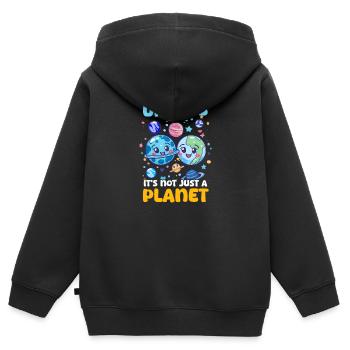 Uranus Uranus, ce n'est pas qu'une planète ! - Sweat Premium à capuche zippé enfant bio - noir - Dos - AI Model Kid Male (0cm)