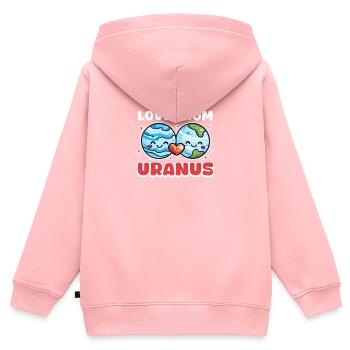Uranus Liebe von Uranus - Kinder Premium Organic Zip Hoodie - Rosa - Hinten - AI Model Kid Female (0cm)
