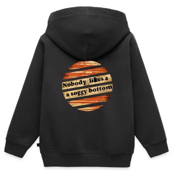 Nobody Likes A Soggy Bottom 5 - Kids Premium Organic Zip-up Hoodie - black - Back - AI Model Kid Male (0cm)