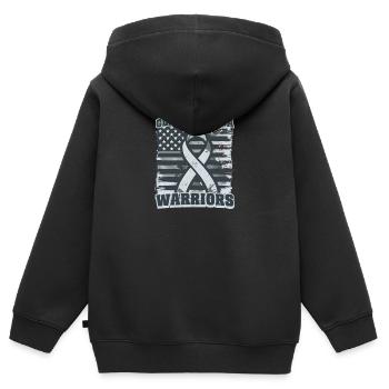 Sensibilisation au glioblastome Glioblastoma Warriors - Sweat Premium à capuche zippé enfant bio - noir - Dos - AI Model Kid Male (0cm)