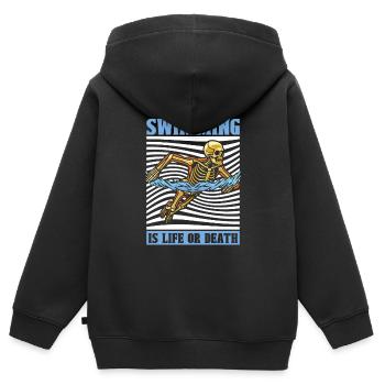 Flotteur de natation Skeleton - Sweat Premium à capuche zippé enfant bio - noir - Dos - AI Model Kid Male (0cm)