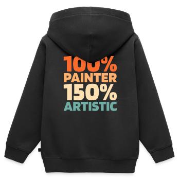 Maler Lackierer - Kinder Premium Organic Zip Hoodie - Schwarz - Hinten - AI Model Kid Male (0cm)