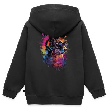 Eichhörnchen - Kinder Premium Organic Zip Hoodie - Schwarz - Hinten - AI Model Kid Male (0cm)