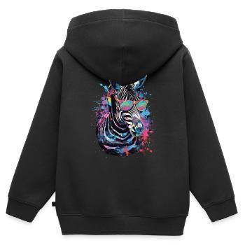 Zebra - Kinder Premium zip hoodie biologisch - zwart - Achter - AI Model Kid Male (0cm)