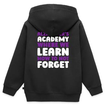 Maladie d’Alzheimer - Sweat Premium à capuche zippé enfant bio - noir - Dos - AI Model Kid Male (0cm)