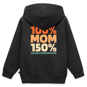 Maman Maman - Sweat Premium à capuche zippé enfant bio - noir - Dos - AI Model Kid Male (0cm)