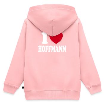 Ich Liebe Hoffmann Familie Geschenk - Kinder Premium Organic Zip Hoodie - Rosa - Hinten - AI Model Kid Female (0cm)