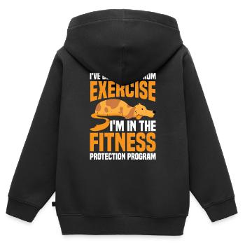 I'm In The Fitness Protection Program 7 - Kids Premium Organic Zip-up Hoodie - black - Back - AI Model Kid Male (0cm)