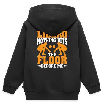 Libero, Nothing Hits The Floor Before Me 7 - Kinder Premium Organic Zip Hoodie - Schwarz - Hinten - AI Model Kid Male (0cm)