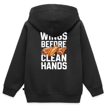 Hot Chicken Wings Spicy Wings Buffalo Wings - Kinder Premium Organic Zip Hoodie - Schwarz - Hinten - AI Model Kid Male (0cm)