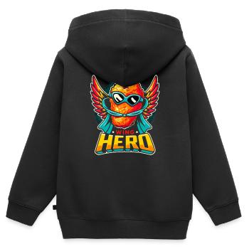 Hot Chicken Wings Spicy Wings Buffalo Wings - Kinder Premium Organic Zip Hoodie - Schwarz - Hinten - AI Model Kid Male (0cm)