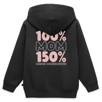 Maman Maman - Sweat Premium à capuche zippé enfant bio - noir - Dos - AI Model Kid Male (0cm)