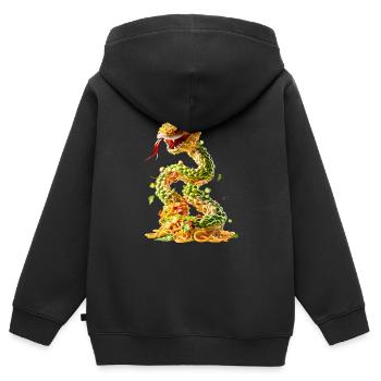 Schlange Nudeln - Kinder Premium Organic Zip Hoodie - Schwarz - Hinten - AI Model Kid Male (0cm)