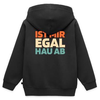 Schwarzer Humor - Kinder Premium Organic Zip Hoodie - Schwarz - Hinten - AI Model Kid Male (0cm)