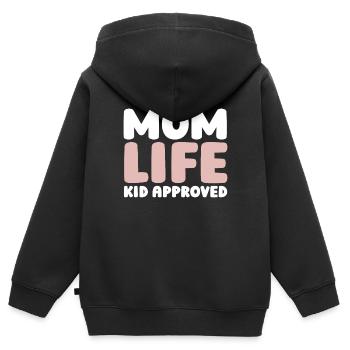 Maman Maman - Sweat Premium à capuche zippé enfant bio - noir - Dos - AI Model Kid Male (0cm)