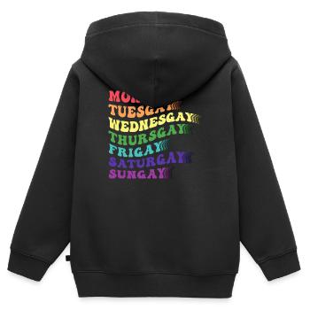 Sei du LGBTQ Schwul Lesbisch Bi Trans Stolz Bunt - Kinder Premium Organic Zip Hoodie - Schwarz - Hinten - AI Model Kid Male (0cm)