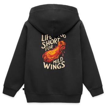 Hot Chicken Wings Spicy Wings Buffalo Wings - Kinder Premium Organic Zip Hoodie - Schwarz - Hinten - AI Model Kid Male (0cm)