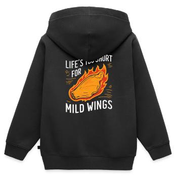 Hot Chicken Wings Spicy Wings Buffalo Wings - Kinder Premium Organic Zip Hoodie - Schwarz - Hinten - AI Model Kid Male (0cm)