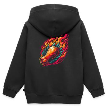 Hot Chicken Wings Spicy Wings Buffalo Wings - Kinder Premium Organic Zip Hoodie - Schwarz - Hinten - AI Model Kid Male (0cm)