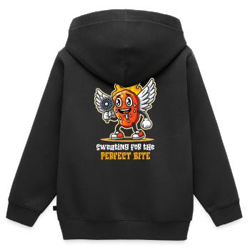Hot Chicken Wings Spicy Wings Buffalo Wings - Kinder Premium Organic Zip Hoodie - Schwarz - Hinten - AI Model Kid Male (0cm)