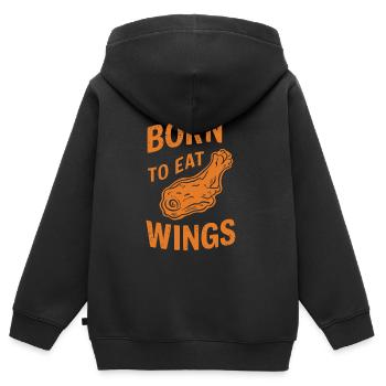 Hot Chicken Wings Spicy Wings Buffalo Wings - Kinder Premium Organic Zip Hoodie - Schwarz - Hinten - AI Model Kid Male (0cm)