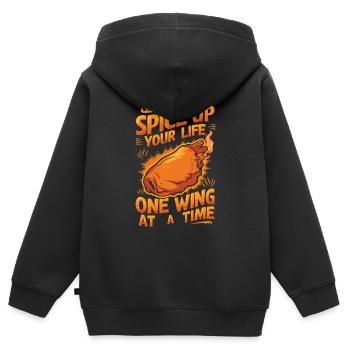 Hot Chicken Wings Spicy Wings Buffalo Wings - Kinder Premium Organic Zip Hoodie - Schwarz - Hinten - AI Model Kid Male (0cm)