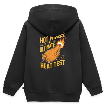 Hot Chicken Wings Spicy Wings Buffalo Wings - Kinder Premium Organic Zip Hoodie - Schwarz - Hinten - AI Model Kid Male (0cm)
