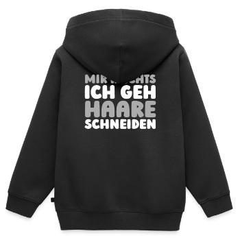 Kellner Kellnerin - Kinder Premium Organic Zip Hoodie - Schwarz - Hinten - AI Model Kid Male (0cm)