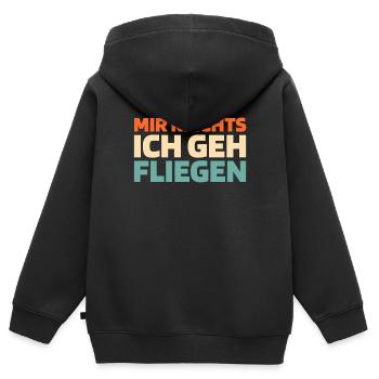 Flugzeug Pilot Mir Reichts Ich Geh Fliegen - Kinder Premium Organic Zip Hoodie - Schwarz - Hinten - AI Model Kid Male (0cm)