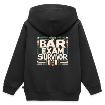 Bar Exam Survivor 13 - Kinder Premium Organic Zip Hoodie - Schwarz - Hinten - AI Model Kid Male (0cm)