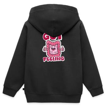 GI Nurse Gut Feeling - Kids Premium Organic Zip-up Hoodie - black - Back - AI Model Kid Male (0cm)