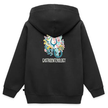 Infirmière gastro-entérologue gastro-entérologue - Sweat Premium à capuche zippé enfant bio - noir - Dos - AI Model Kid Male (0cm)