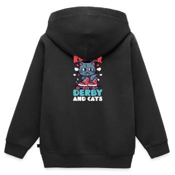 Roller Derby Roller Derby Et Chats - Sweat Premium à capuche zippé enfant bio - noir - Dos - AI Model Kid Male (0cm)