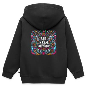 Bar Exam Survivor 19 - Kinder Premium Organic Zip Hoodie - Schwarz - Hinten - AI Model Kid Male (0cm)