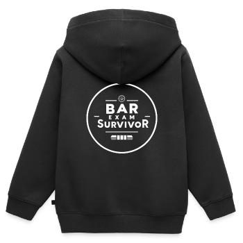 Bar Exam Survivor 16 - Kinder Premium Organic Zip Hoodie - Schwarz - Hinten - AI Model Kid Male (0cm)