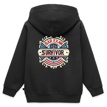 Bar Exam Survivor 7 - Kinder Premium Organic Zip Hoodie - Schwarz - Hinten - AI Model Kid Male (0cm)